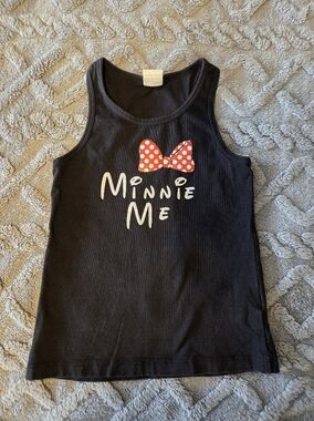 4T Black Minnie Mouse Graphic Tank with Red Polka Dot Bow